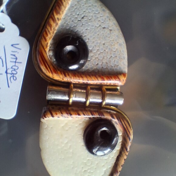 Vintage Fabrice Paris Signed Brooch Pin mixed media - Picture 2 of 4